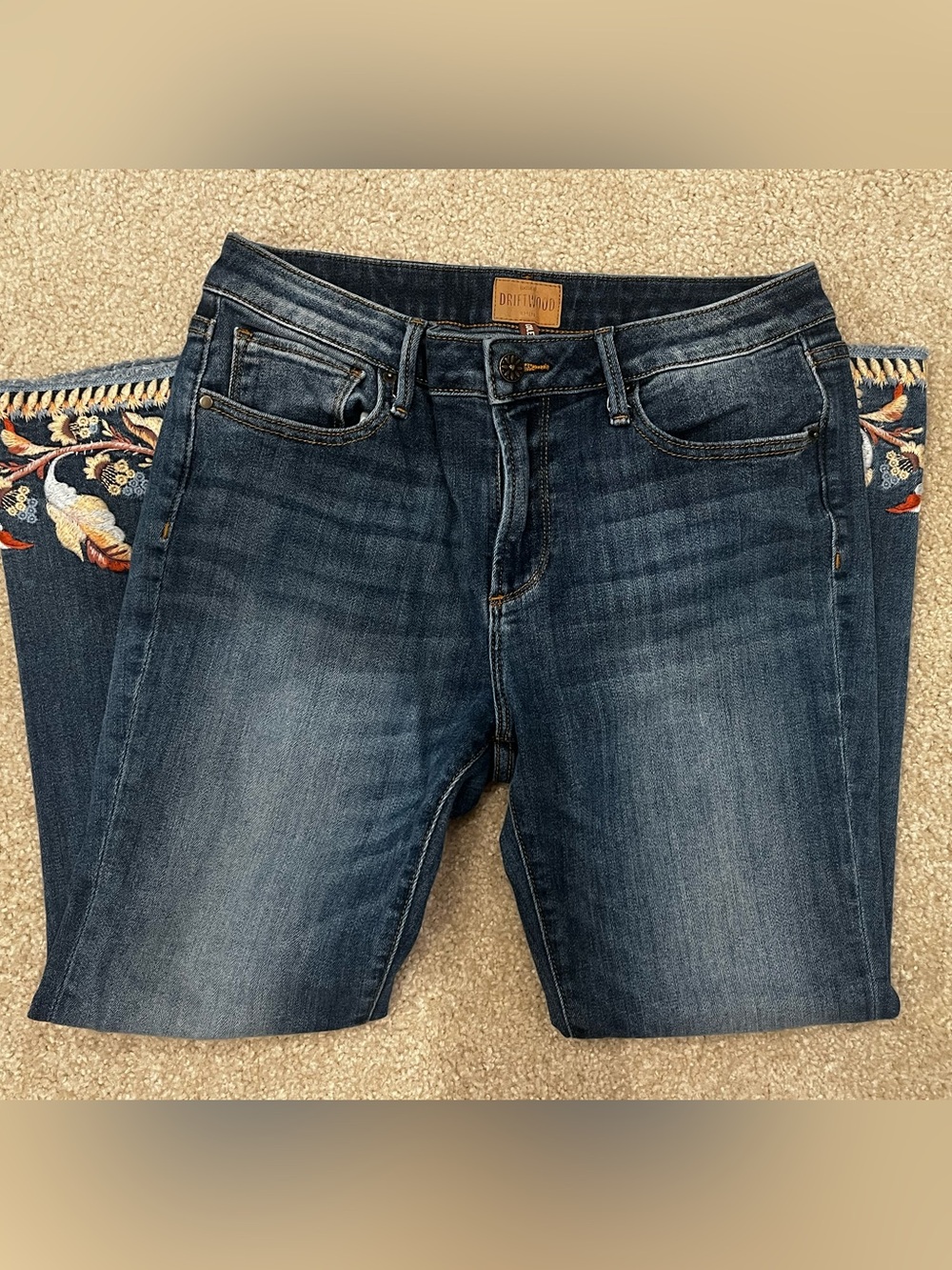 DRIFTWOOD Colette Embroidered Straight Crop Women's Jeans